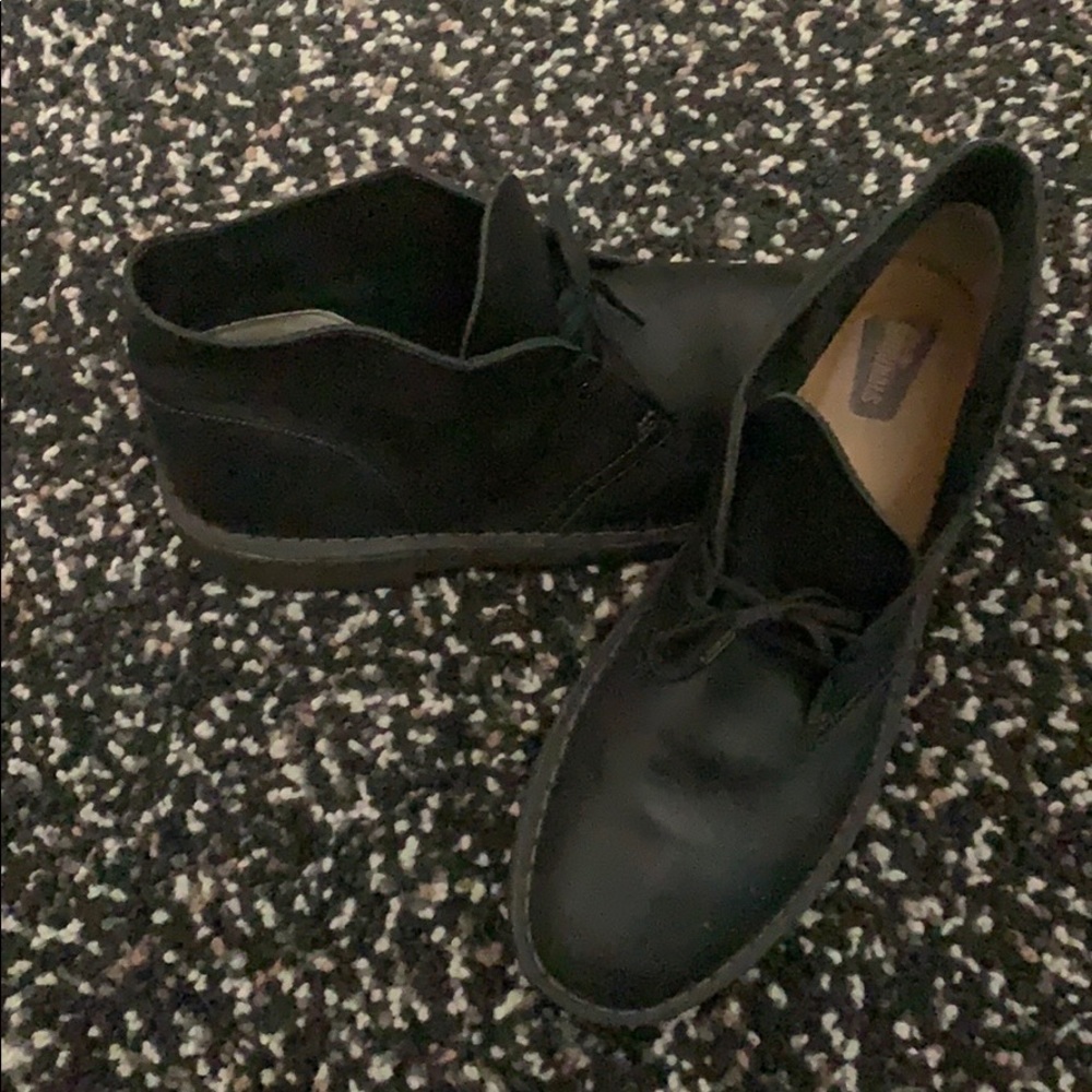 Mens black clarks original leather boot